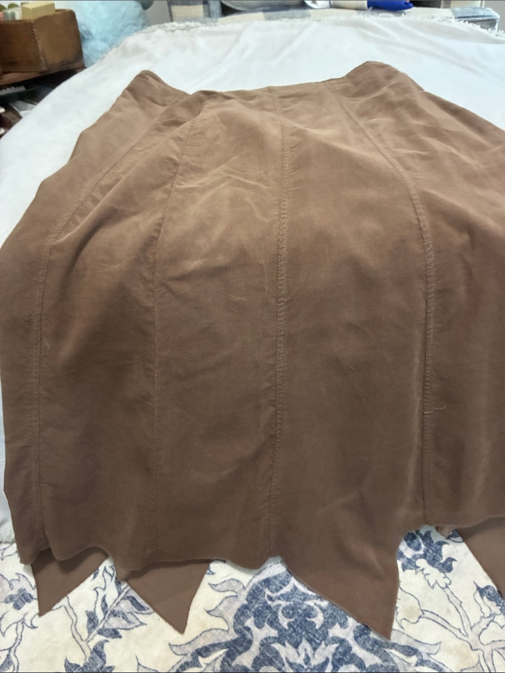 Asymmetrical Brown Paneled Skirt